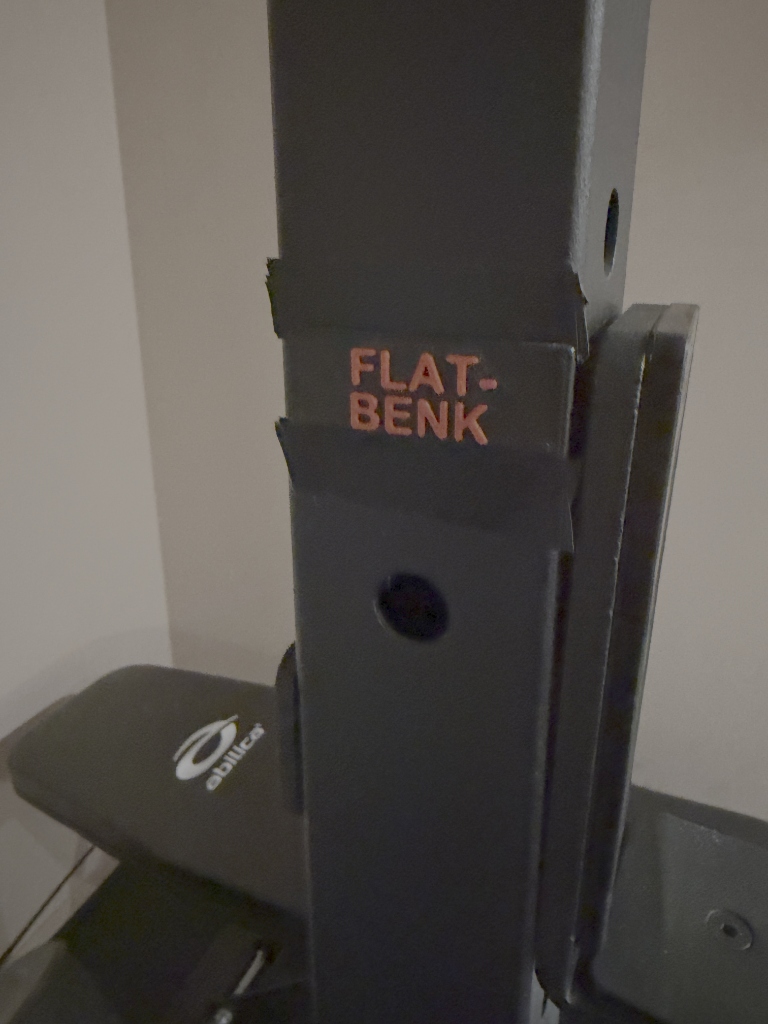 Treningsbenk merking